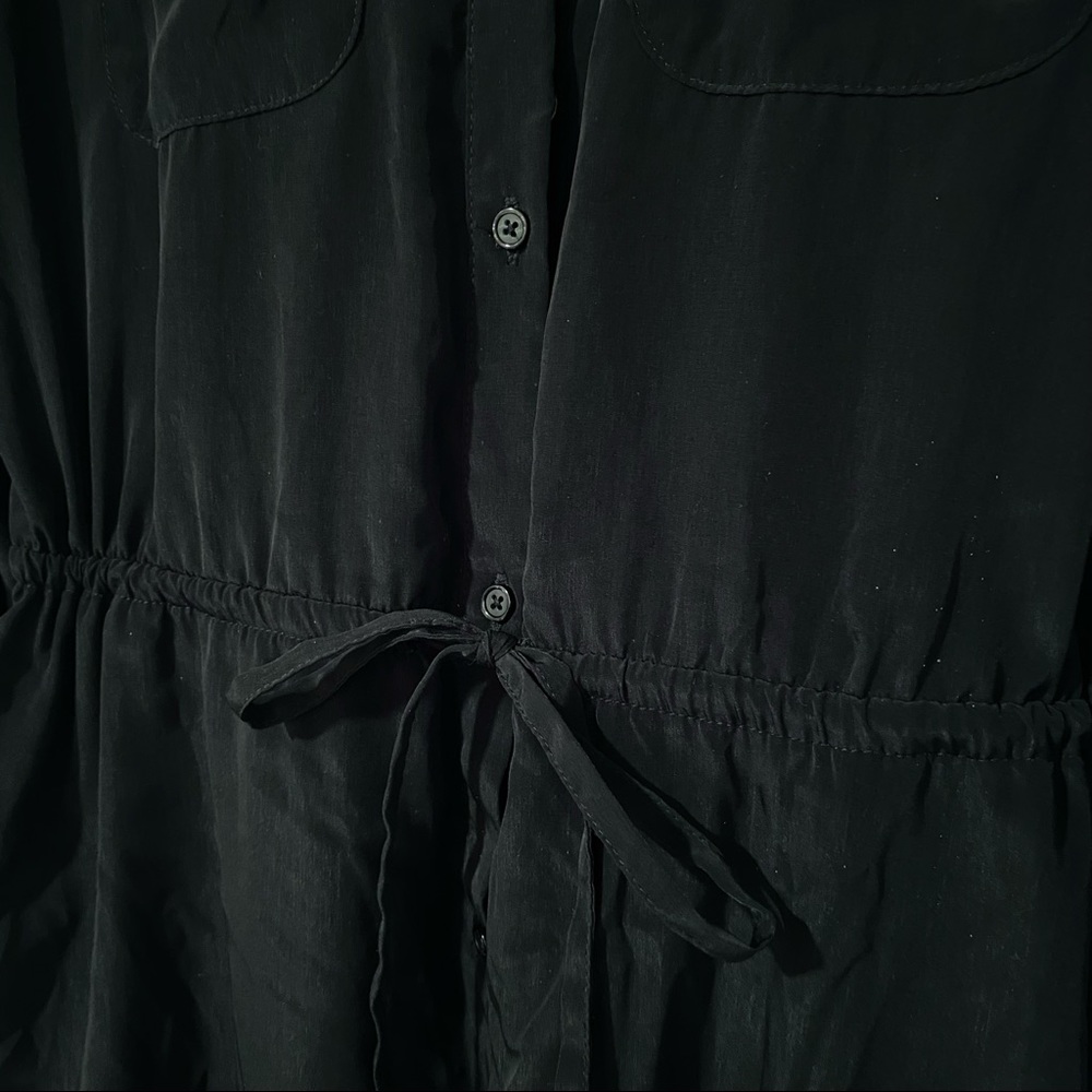 Black 3/4 Sleeve Button Up Dress - Old Navy